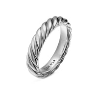Sculpted Cable Band Ring Sterling Silver, 4.6mm