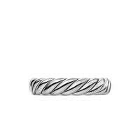 Sculpted Cable Band Ring Sterling Silver, 4.6mm