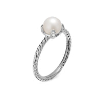Pearl Classics Ring Sterling Silver with Diamonds, 2mm