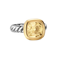 DY Mercer® Color Stone Ring Sterling Silver with 18K Yellow Gold and Champagne Citrine, 10mm