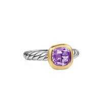 DY Mercer® Color Stone Ring Sterling Silver with 18K Yellow Gold and Amethyst, 7mm