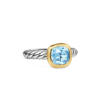DY Mercer® Color Stone Ring Sterling Silver with 18K Yellow Gold and Sky Blue Topaz, 7mm