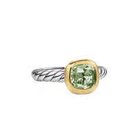DY Mercer® Color Stone Ring Sterling Silver with 18K Yellow Gold and Prasiolite, 7mm