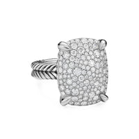 Chatelaine® Elongated Ring Sterling Silver with Diamonds, 19mm