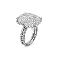 Chatelaine® Elongated Ring Sterling Silver with Diamonds, 19mm