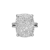 Chatelaine® Elongated Ring Sterling Silver with Diamonds, 19mm