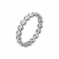 Bezel Set Band Ring Sterling Silver with Diamonds, 3.7mm