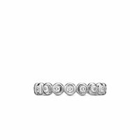 Bezel Set Band Ring Sterling Silver with Diamonds, 3.7mm