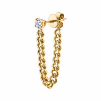 Anita Ko 18K Yellow Gold Single Cuban Link Loop Diamond Earring