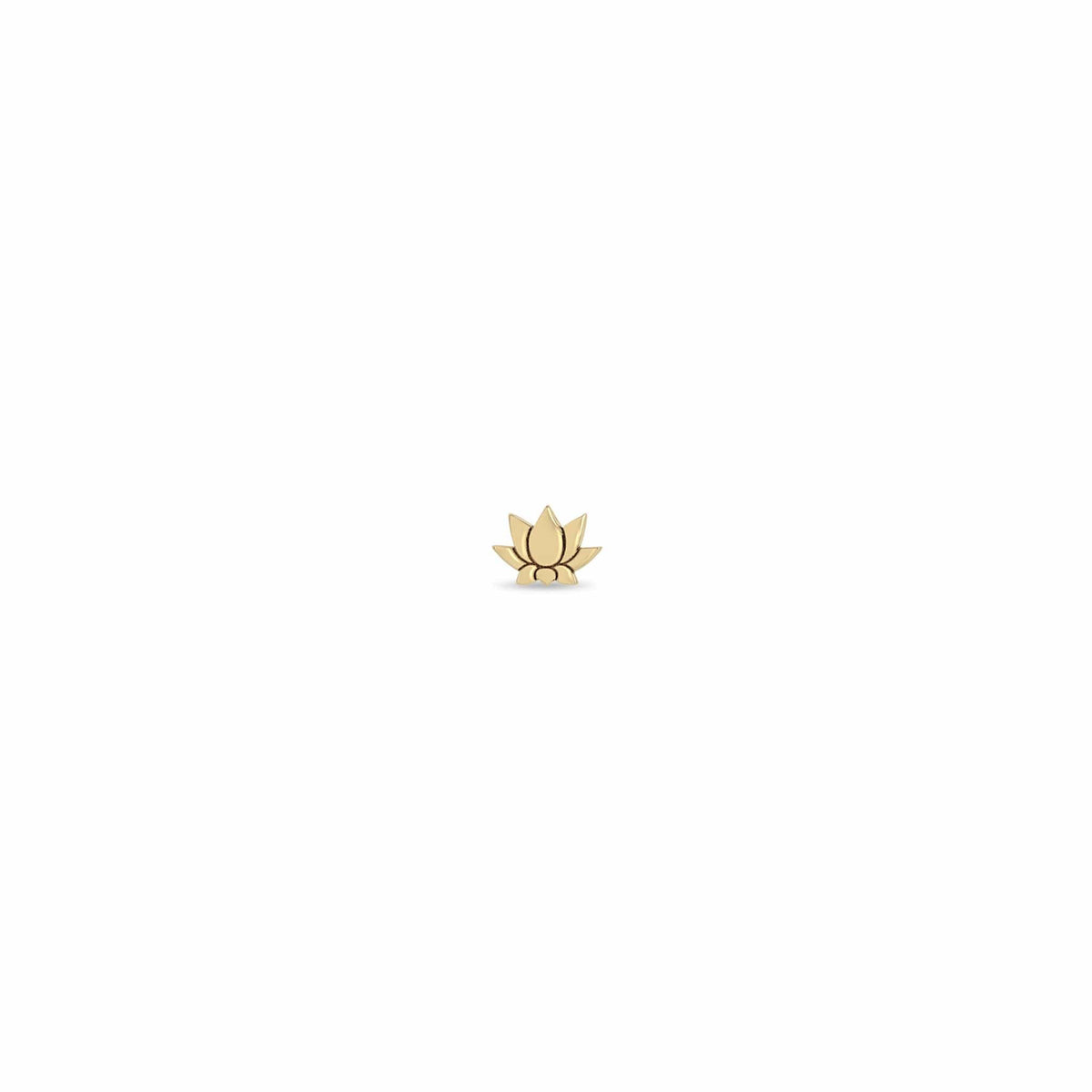 14K Yellow Gold Small Lotus Flower Stud Earring