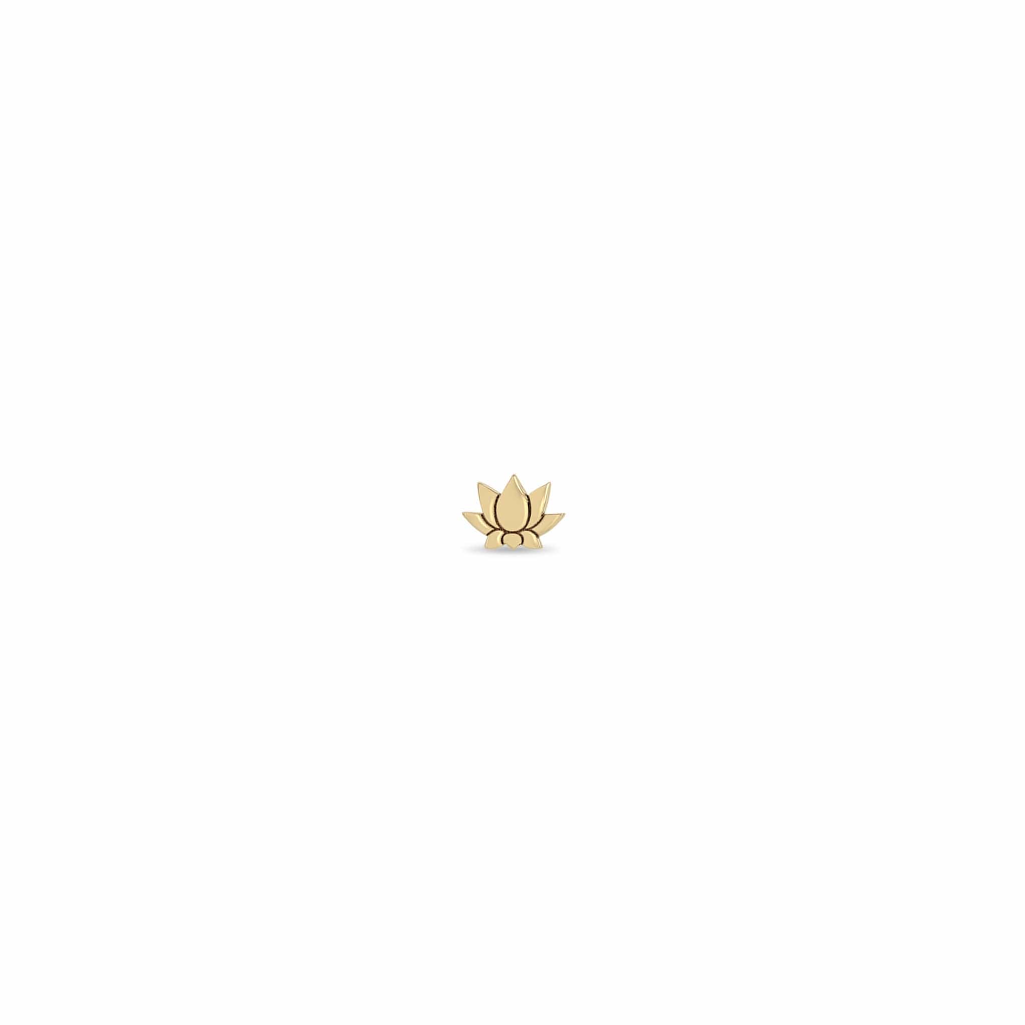 14K Yellow Gold Small Lotus Flower Stud Earring