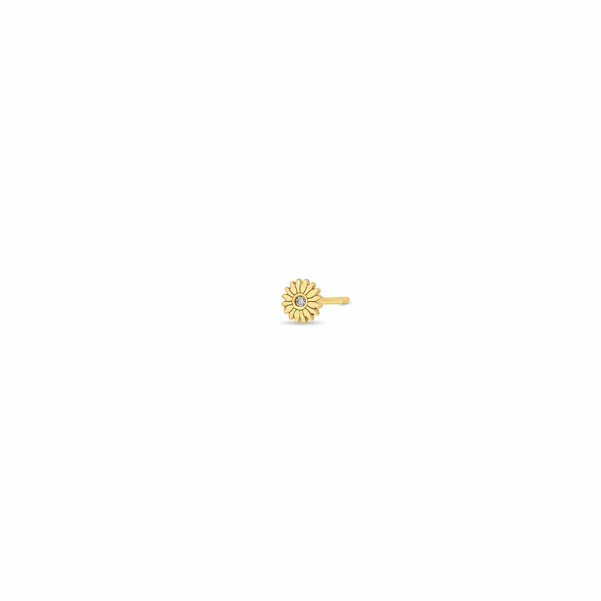 14K Yellow Gold Small Flower Stud Earring