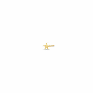 14K Yellow Gold Star Single Stud Earring