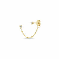 Zoe Chicco 14K Yellow Gold Double Diamond Cable Stud Earring
