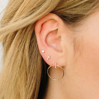 Zoe Chicco 14K Yellow Gold Itty Bitty Diamond Cross Stud