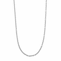 Platinum 16" Round Cable Chain Necklace