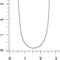 Platinum 16" Round Cable Chain Necklace