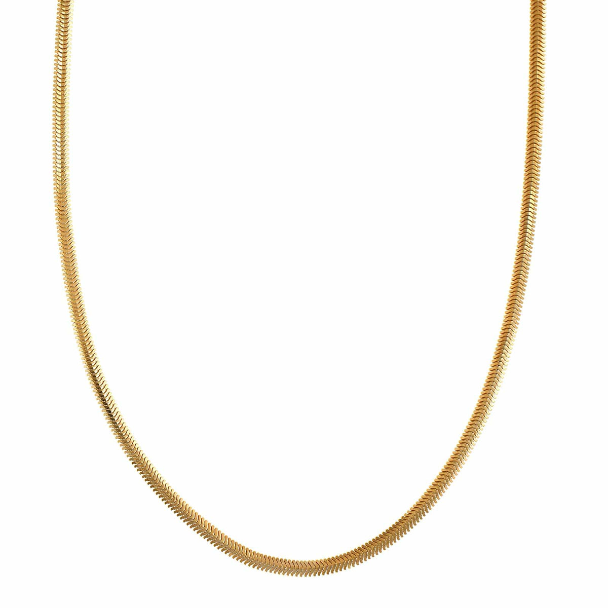 14K Yellow Gold 16" Oval Snake Chain Necklace