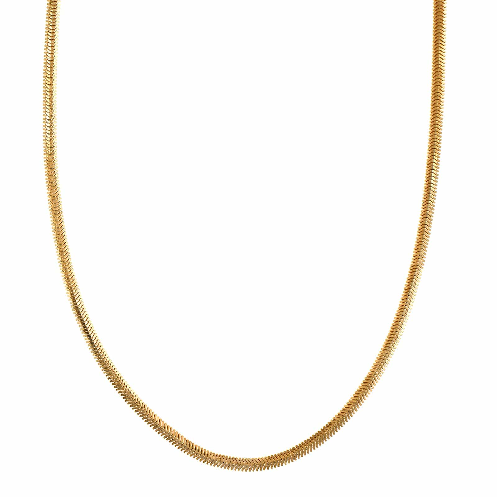14K Yellow Gold 16" Oval Snake Chain Necklace