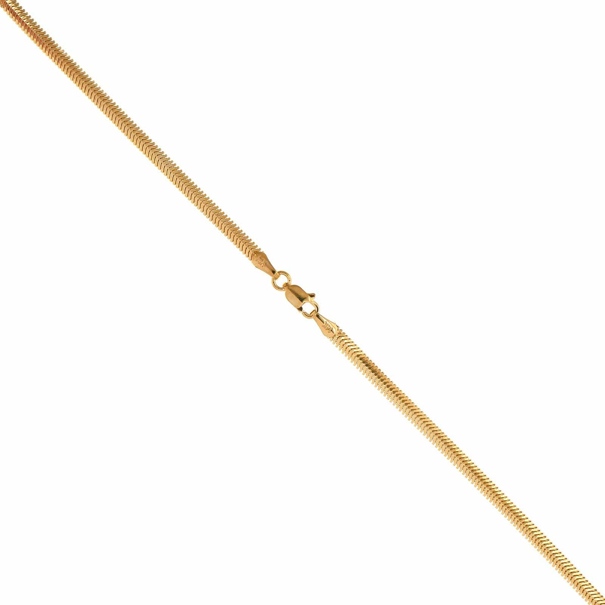 14K Yellow Gold 16" Oval Snake Chain Necklace