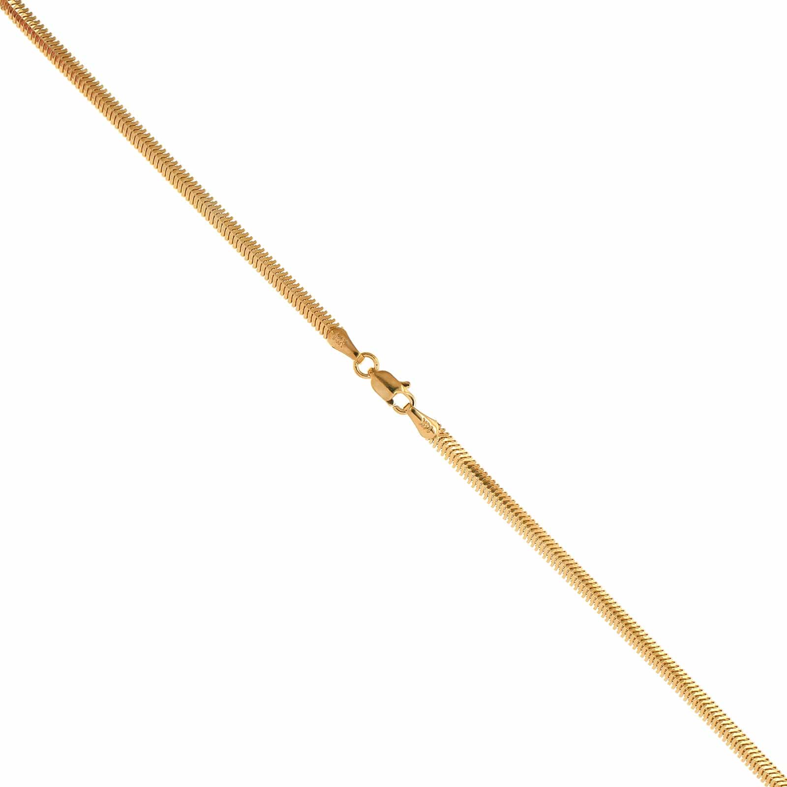 14K Yellow Gold 16" Oval Snake Chain Necklace