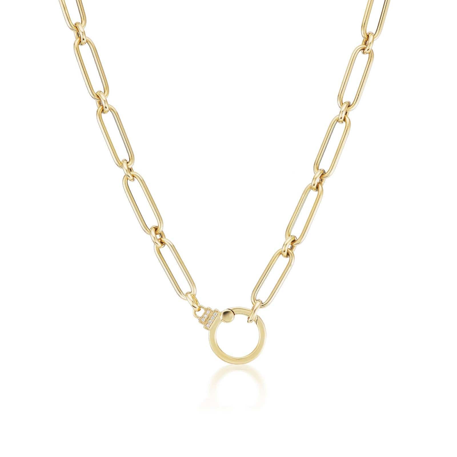Sorellina 18K Yellow Gold Paperclip Diamond Chain Necklace