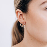 Anzie 14K Yellow Gold Aztec Topaz & Triple Baguette Diamond Star Earrings