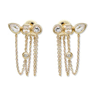 Anzie 14K Yellow Gold Melia Triple Topaz & Diamond Chain Earrings