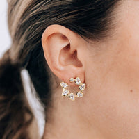 Anzie 14K Yellow Gold Melia Pear Shaped Topaz & Diamond Hoops