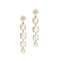 Anzie 14K Yellow Gold Aztec Clear Topaz & Diamond Drop Earrings