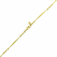 Suzy Landa 18K Yellow Gold Elongated Pear Shaped Green Tourmaline and Diamond Pendant Necklace