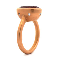 18K Rose Gold Pink Tourmaline and Diamond Ring