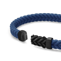 Chevron Bracelet in Blue Rubber with Black Titanium, 6mm