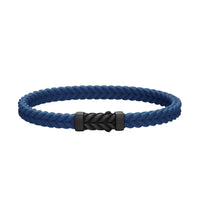 Chevron Bracelet in Blue Rubber with Black Titanium, 6mm