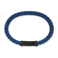 Chevron Bracelet in Blue Rubber with Black Titanium, 9mm