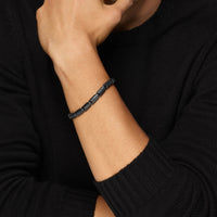 Chevron Link Bracelet Black Titanium, 7.6mm