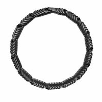Chevron Link Bracelet Black Titanium, 7.6mm