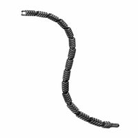 Chevron Link Bracelet Black Titanium, 7.6mm