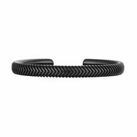 Chevron Cuff Bracelet Black Titanium, 8mm