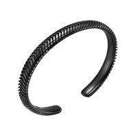 Chevron Cuff Bracelet Black Titanium, 8mm