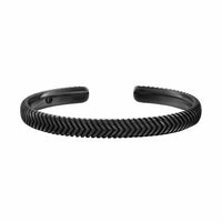 Chevron Cuff Bracelet Black Titanium, 8mm