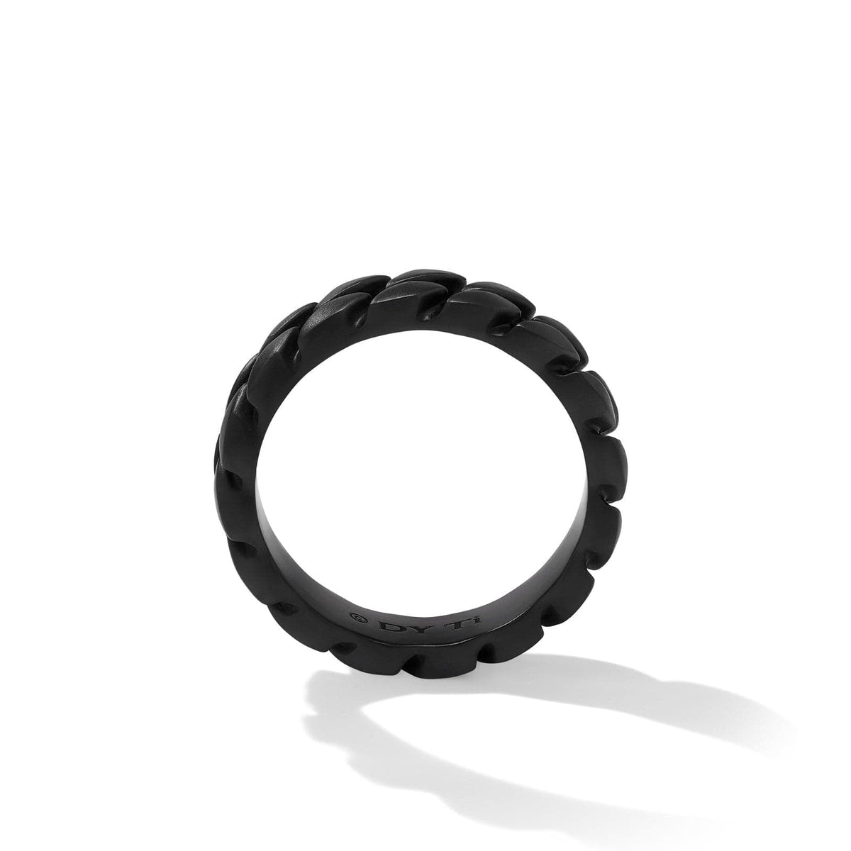 Curb Chain Band Ring in Black Titanium, 6mm