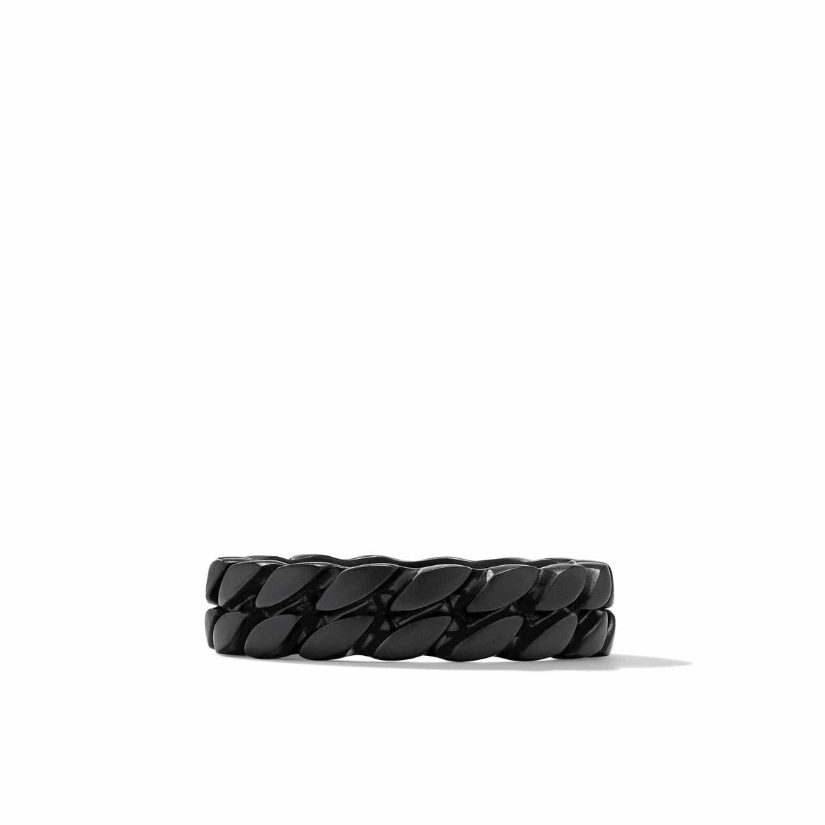 Curb Chain Band Ring in Black Titanium, 6mm