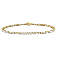 18K Yellow Gold 4 Prong Diamond Tennis Bracelet