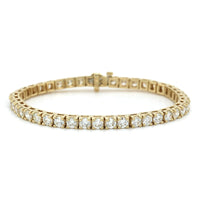 18K Yellow Gold 4 Prong Diamond Tennis Bracelet