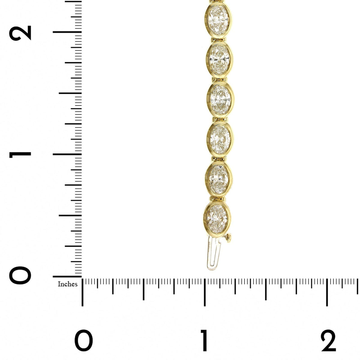 18K Yellow Gold Oval Cut Diamond Bezel Set Bracelet