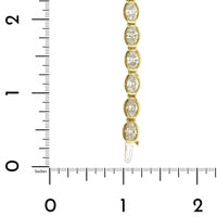 18K Yellow Gold Oval Cut Diamond Bezel Set Bracelet
