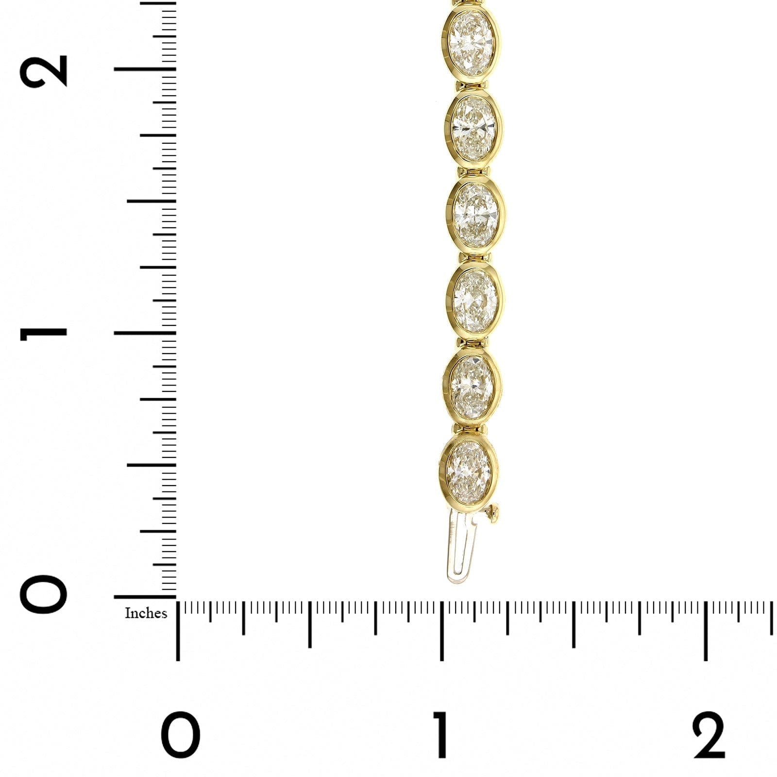 18K Yellow Gold Oval Cut Diamond Bezel Set Bracelet