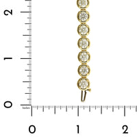 18K Yellow Gold Round Diamond Bezel and Prong Set Bracelet