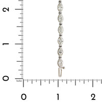 18K White Gold Marquise Cut Diamond Bezel Set Bracelet